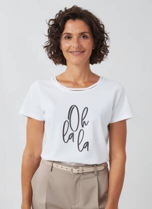 T-shirt stretch manches courtes blanc I.ODENA femme