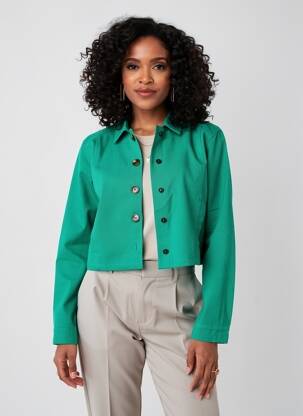 Veste casual coupe droite vert LA FIANCÉE femme