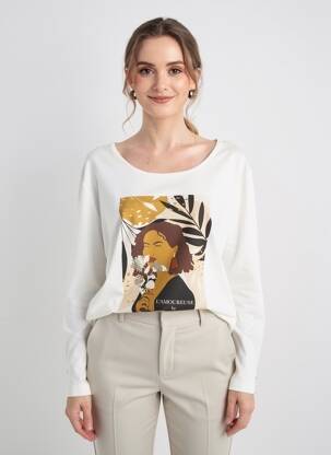 T-shirt manches longues manches longues beige MISE AU GREEN femme