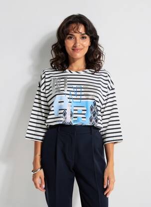 T-shirt manches 3/4 manches 3/4 noir BETTY BARCLAY femme
