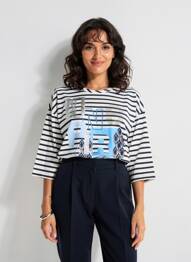 T-shirt manches 3/4 manches 3/4 noir BETTY BARCLAY femme
