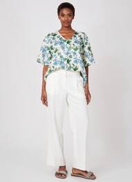 Blouse manches courtes manches courtes bleu LA FIANCÉE femme