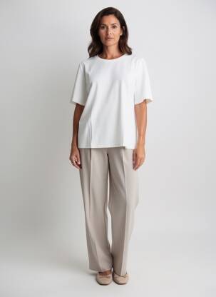 T-shirt stretch manches courtes blanc BETTY BARCLAY femme