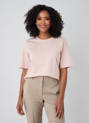 T-shirt stretch manches courtes rose BETTY BARCLAY femme
