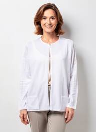 Gilet manches longues stretch blanc I.ODENA femme