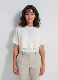 Gilet manches courtes fermeture boutonnée sur le devant jaune LA FIANCÉE femme