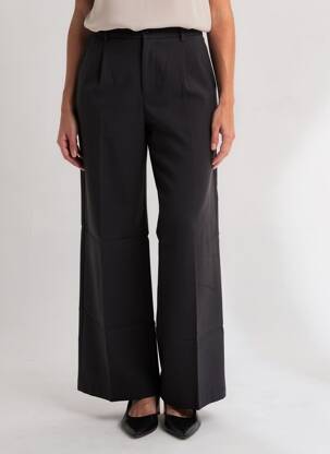 Pantalon large tissage popeline taille normale noir LA FIANCÉE femme