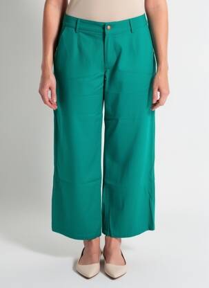 Pantacourt coupe droite taille normale vert LA FIANCÉE femme