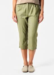 Pantacourt coupe droite taille normale vert GRIFFON femme
