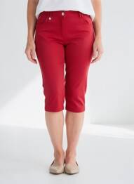 Corsaire stretch taille normale rouge AGATHE & LOUISE femme