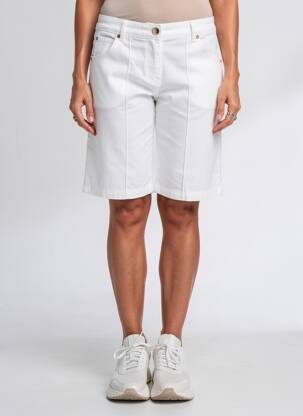 Bermuda tissage popeline taille normale blanc PAUL BRIAL femme