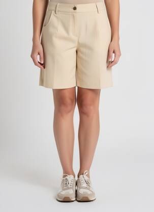 Bermuda coupe droite taille normale beige LA FIANCÉE femme