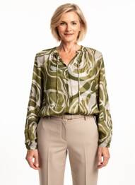 Blouse imprimé fantaisie manches longues vert YEST femme