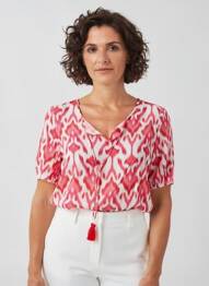 Blouse manches courtes manches courtes rouge YEST femme
