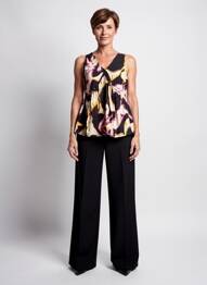 Top col v sans manche noir SCORZZO femme