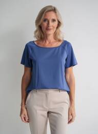 Top stretch manches courtes bleu YEST femme