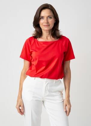 Top stretch manches courtes rouge YEST femme