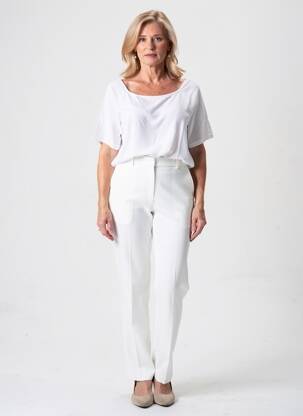 Top stretch manches courtes blanc YEST femme