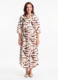 Robe longue manches courtes manches courtes beige YEST femme