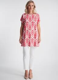 Tunique manches courtes coupe cintrée rouge YEST femme