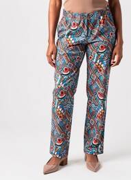 Pantalon droit stretch taille normale bleu ARONA femme