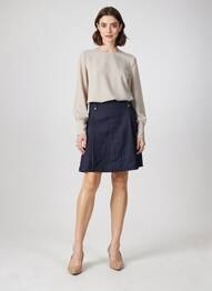 Jupe courte coupe évasée bleu C'EST BEAU LA VIE femme