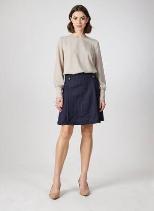 Jupe courte coupe évasée bleu C'EST BEAU LA VIE femme