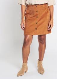 Jupe courte coupe droite orange C'EST BEAU LA VIE femme