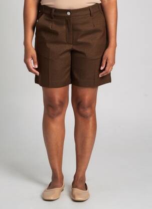 Short taille à pinces taille haute marron C'EST BEAU LA VIE femme