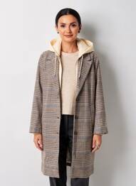 Manteau long a capuche a capuche beige C'EST BEAU LA VIE femme