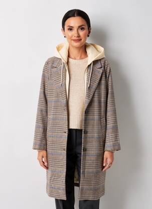 Manteau long a capuche a capuche beige C'EST BEAU LA VIE femme