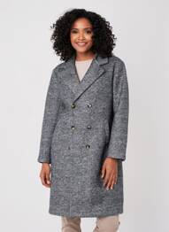 Manteau long coupe cintrée sans capuche gris C'EST BEAU LA VIE femme