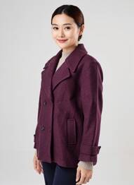 Manteau court coupe droite sans capuche violet C'EST BEAU LA VIE femme