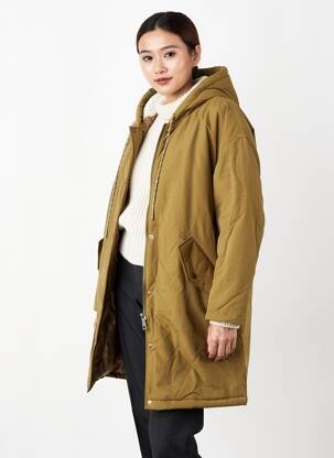 Doudoune poches a capuche vert C'EST BEAU LA VIE femme