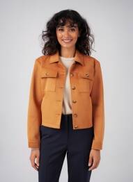 Veste casual tissage suedine orange C'EST BEAU LA VIE femme