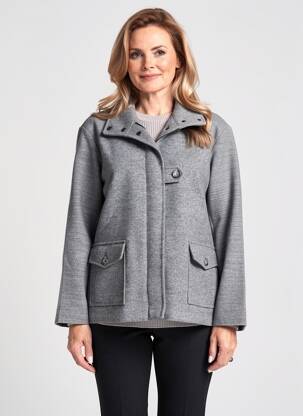 Manteau court poches sans capuche gris JULIE GUERLANDE femme