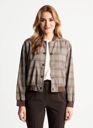 Blouson col v marron C'EST BEAU LA VIE femme