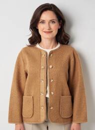 Veste casual col rond marron JULIE GUERLANDE femme