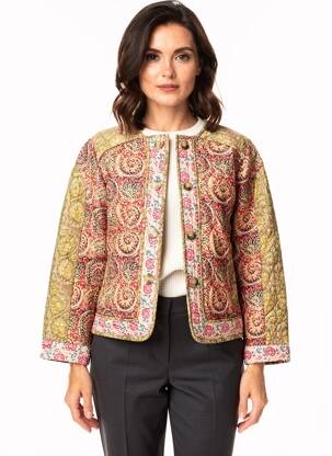 Veste casual col rond beige C'EST BEAU LA VIE femme