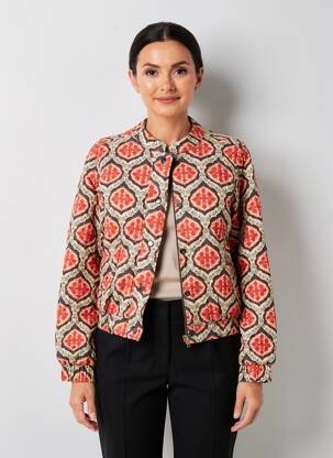 Blouson fermeture pressionnée rouge C'EST BEAU LA VIE femme
