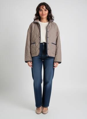 Veste casual coupe droite bleu C'EST BEAU LA VIE femme