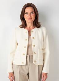 Veste chic col rond beige JULIE GUERLANDE femme