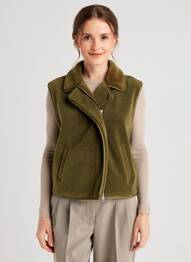 Gilet sans manche poches vert C'EST BEAU LA VIE femme