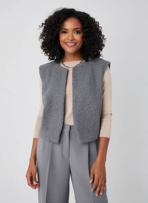 Gilet sans manche coupe droite gris C'EST BEAU LA VIE femme