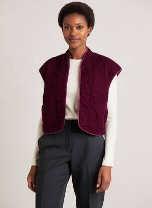 Gilet sans manche poches violet C'EST BEAU LA VIE femme