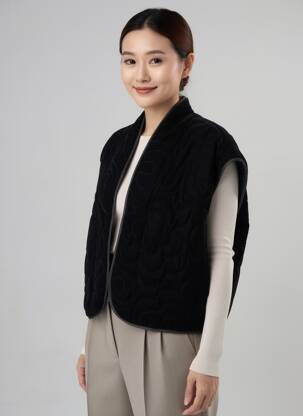 Gilet sans manche poches noir C'EST BEAU LA VIE femme