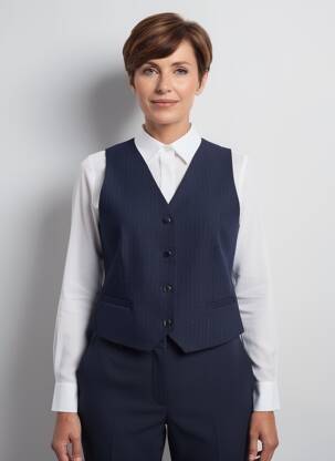 Gilet sans manche poches bleu JULIE GUERLANDE femme