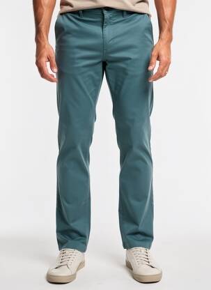 Pantalon chino tissage popeline taille normale vert CAMBRIDGE homme