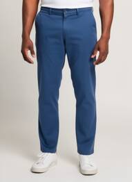 Pantalon chino tissage popeline taille normale bleu CAMBRIDGE homme