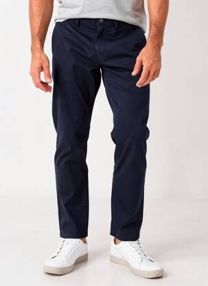 Pantalon chino tissage popeline taille normale bleu CAMBRIDGE homme